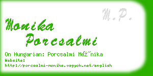 monika porcsalmi business card